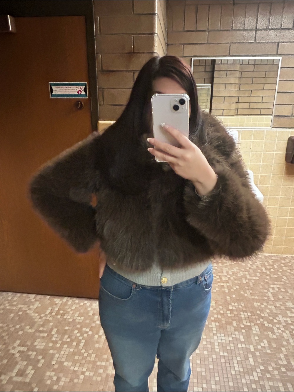 Cropped Brown Faux Fur Teddy Jacket - Women's Plush Short Coat